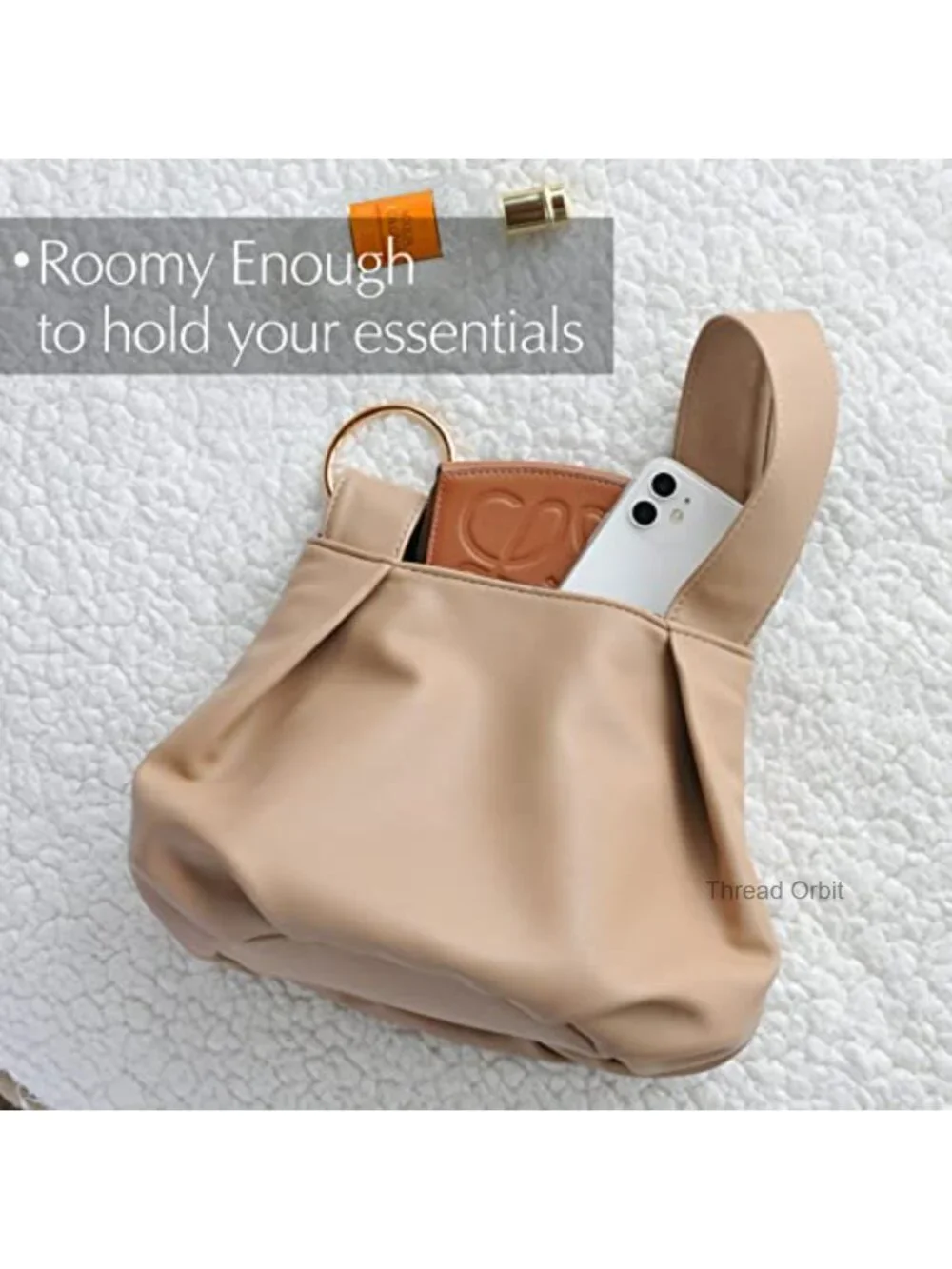 Soft Vegan Leather Hobo Top Handle Bag Clutch Tote
